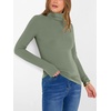 image:imageANRABESS Womens Long Sleeve Turtleneck Shirts Casual Ribbed Basic Tee Slim Soft Thermal Tops 2026 Fall Going Out ClothesSage Green