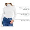 image:imageANRABESS Womens Long Sleeve Turtleneck Shirts Casual Ribbed Basic Tee Slim Soft Thermal Tops 2026 Fall Going Out ClothesWhite