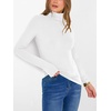 image:imageANRABESS Womens Long Sleeve Turtleneck Shirts Casual Ribbed Basic Tee Slim Soft Thermal Tops 2026 Fall Going Out ClothesWhite