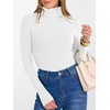 image:imageANRABESS Womens Long Sleeve Turtleneck Shirts Casual Ribbed Basic Tee Slim Soft Thermal Tops 2026 Fall Going Out ClothesWhite
