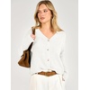 image:imageANRABESS Womens Oversized Crop Cardigan Chunky Knit Sweater  Button Down Open Front V Neck Long Sleeve Sweaters Cozy Soft Dropshoulder fit 2026 Fall Winter Work Vacation OutfitsWhite