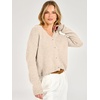image:imageANRABESS Womens Oversized Crop Cardigan Chunky Knit Sweater  Button Down Open Front V Neck Long Sleeve Sweaters Cozy Soft Dropshoulder fit 2026 Fall Winter Work Vacation OutfitsApricot