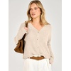 image:imageANRABESS Womens Oversized Crop Cardigan Chunky Knit Sweater  Button Down Open Front V Neck Long Sleeve Sweaters Cozy Soft Dropshoulder fit 2026 Fall Winter Work Vacation OutfitsApricot