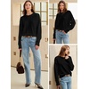 image:imageANRABESS Womens Oversized Long Sleeve Crewneck Cropped Sweater  Wool Blend Soft Warm Fuzzy Chunky Pullover Basic Casual Comfy Knit Tops Fall Winter Outfits ClothesBlack