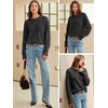 image:imageANRABESS Womens Oversized Long Sleeve Crewneck Cropped Sweater  Wool Blend Soft Warm Fuzzy Chunky Pullover Basic Casual Comfy Knit Tops Fall Winter Outfits ClothesDark Grey