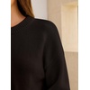 image:imageANRABESS Womens Oversized Long Sleeve Crewneck Cropped Sweater  Wool Blend Soft Warm Fuzzy Chunky Pullover Basic Casual Comfy Knit Tops Fall Winter Outfits ClothesDark Brown