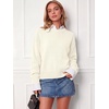 image:imageANRABESS Womens Oversized Long Sleeve Crewneck Cropped Sweater  Wool Blend Soft Warm Fuzzy Chunky Pullover Basic Casual Comfy Knit Tops Fall Winter Outfits ClothesCream