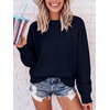 image:imageANRABESS Womens Oversized Long Sleeve Crewneck Cropped Sweater  Wool Blend Soft Warm Fuzzy Chunky Pullover Basic Casual Comfy Knit Tops Fall Winter Outfits ClothesNavy Blue