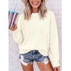 image:imageANRABESS Womens Oversized Long Sleeve Crewneck Cropped Sweater  Wool Blend Soft Warm Fuzzy Chunky Pullover Basic Casual Comfy Knit Tops Fall Winter Outfits ClothesCream