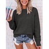 image:imageANRABESS Womens Oversized Long Sleeve Crewneck Cropped Sweater  Wool Blend Soft Warm Fuzzy Chunky Pullover Basic Casual Comfy Knit Tops Fall Winter Outfits ClothesDark Grey