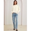 image:imageANRABESS Womens Oversized Long Sleeve Crewneck Cropped Sweater  Wool Blend Soft Warm Fuzzy Chunky Pullover Basic Casual Comfy Knit Tops Fall Winter Outfits ClothesCream