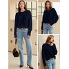image:imageANRABESS Womens Oversized Long Sleeve Crewneck Cropped Sweater  Wool Blend Soft Warm Fuzzy Chunky Pullover Basic Casual Comfy Knit Tops Fall Winter Outfits ClothesNavy Blue