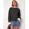 image:imageANRABESS Womens Oversized Long Sleeve Crewneck Cropped Sweater  Wool Blend Soft Warm Fuzzy Chunky Pullover Basic Casual Comfy Knit Tops Fall Winter Outfits ClothesDark Grey