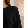 image:imageANRABESS Womens Oversized Long Sleeve Crewneck Cropped Sweater  Wool Blend Soft Warm Fuzzy Chunky Pullover Basic Casual Comfy Knit Tops Fall Winter Outfits ClothesBlack