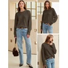 image:imageANRABESS Womens Oversized Long Sleeve Crewneck Cropped Sweater  Wool Blend Soft Warm Fuzzy Chunky Pullover Basic Casual Comfy Knit Tops Fall Winter Outfits ClothesTaupe