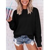 image:imageANRABESS Womens Oversized Long Sleeve Crewneck Cropped Sweater  Wool Blend Soft Warm Fuzzy Chunky Pullover Basic Casual Comfy Knit Tops Fall Winter Outfits ClothesBlack