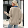 image:imageANRABESS Womens Quarter Button Long Sleeve Polo Sweatshirts  Denim Collared Henley Hoodies Shirt Cozy Fleece Pullover Top Loose Fit Casual Fall Outfit Winter Teen Preppy ClothesLight Khaki