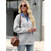 image:imageANRABESS Womens Quarter Button Long Sleeve Polo Sweatshirts  Denim Collared Henley Hoodies Shirt Cozy Fleece Pullover Top Loose Fit Casual Fall Outfit Winter Teen Preppy ClothesGrey