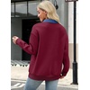 image:imageANRABESS Womens Quarter Button Long Sleeve Polo Sweatshirts  Denim Collared Henley Hoodies Shirt Cozy Fleece Pullover Top Loose Fit Casual Fall Outfit Winter Teen Preppy ClothesWine Red