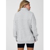 image:imageANRABESS Womens Quarter Zip Sweatshirt Oversized Hoodies  Soft Cozy Fleece Mock Neck Pullover with Side Pockets Drop Shoulder SlouchyY2K Color Block Casual LoungewearFall FashionLight Grey