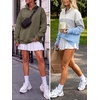 image:imageANRABESS Womens Quarter Zip Sweatshirt Oversized Hoodies  Soft Cozy Fleece Mock Neck Pullover with Side Pockets Drop Shoulder SlouchyY2K Color Block Casual LoungewearFall FashionCoffee