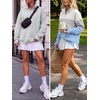 image:imageANRABESS Womens Quarter Zip Sweatshirt Oversized Hoodies  Soft Cozy Fleece Mock Neck Pullover with Side Pockets Drop Shoulder SlouchyY2K Color Block Casual LoungewearFall FashionLight Grey