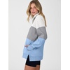 image:imageANRABESS Womens Quarter Zip Sweatshirt Oversized Hoodies  Soft Cozy Fleece Mock Neck Pullover with Side Pockets Drop Shoulder SlouchyY2K Color Block Casual LoungewearFall FashionWhite Light Grey Sky Blue