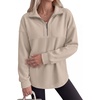 image:imageANRABESS Sweatshirts for Womens Loose Fit Quarter Zip Pullover  Soft Cozy Long Sleeve Tops School Work Rreppy Giong Out Clothes Casual Cute Relaxed Loungewear Fall Winter Fashion OutfitsBeige