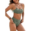 image:imageANRABESS Womens Bikini Sets  High Waisted Lace Swimsuits Two Piece Beach WearArmy Green