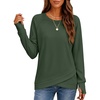 image:imageANRABESS Womens Crewneck Ralgan Long Sleeve Tunic Tops  Tulip Hem Sweatshirts with Thumbhole Warm Soft Comfy Going Out Work Fall Winter Transtion Pullover OutfitsDeep Green