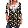 image:imageANRABESS Womens Long Sleeve Shirts Lace Tunic Tops  Scalloped V Neck Floral Print Blouses Soft Regular Fit Business Office Travel Outfits Dressy Casual Fall amp WinterBlack White Floral