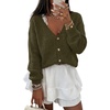 image:imageANRABESS Womens Oversized Crop Cardigan Chunky Knit Sweater  Button Down Open Front V Neck Long Sleeve Sweaters Cozy Soft Dropshoulder fit 2026 Fall Winter Work Vacation OutfitsArmy Green
