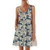 image:imageANRABESS Womens Summer Beach Vacation Dresses V Neck Sleeveless Casual Button Down A Line Swing Mini Sundresses with Pockets Printed White Large