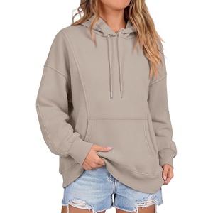 image:imageANRABESS Hoodies for Women Oversized Longline Sweatshirts  Long Sleeve Drawstring Pullover with Pockets Soft Cozy Warm Fleece Casual Y2K Teen Girls Clothes Fall Winter OutfitsLight Khaki