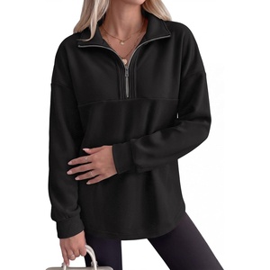 image:imageANRABESS Sweatshirts for Womens Loose Fit Quarter Zip Pullover  Soft Cozy Long Sleeve Tops School Work Rreppy Giong Out Clothes Casual Cute Relaxed Loungewear Fall Winter Fashion OutfitsBlack