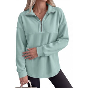 image:imageANRABESS Sweatshirts for Womens Loose Fit Quarter Zip Pullover  Soft Cozy Long Sleeve Tops School Work Rreppy Giong Out Clothes Casual Cute Relaxed Loungewear Fall Winter Fashion OutfitsSage Green