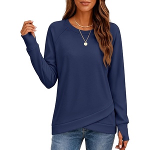 image:imageANRABESS Womens Crewneck Ralgan Long Sleeve Tunic Tops  Tulip Hem Sweatshirts with Thumbhole Warm Soft Comfy Going Out Work Fall Winter Transtion Pullover OutfitsNavy Blue