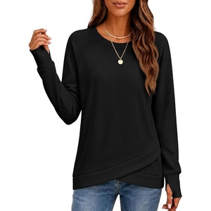 image:imageANRABESS Womens Crewneck Ralgan Long Sleeve Tunic Tops  Tulip Hem Sweatshirts with Thumbhole Warm Soft Comfy Going Out Work Fall Winter Transtion Pullover OutfitsBlack