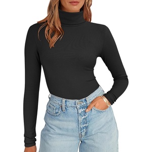 image:imageANRABESS Womens Long Sleeve Turtleneck Shirts Casual Ribbed Basic Tee Slim Soft Thermal Tops 2026 Fall Going Out ClothesBlack