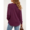 image:imageANRABESS Long Sleeve Shirts for Women Fall V Neck Sweatshirts  Lightweight Fleece Pullover with PocketsCurved Hem TunicLoose Casual Top for Work amp Everyday WearDark Purple