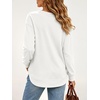 image:imageANRABESS Long Sleeve Shirts for Women Fall V Neck Sweatshirts  Lightweight Fleece Pullover with PocketsCurved Hem TunicLoose Casual Top for Work amp Everyday WearWhite