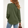 image:imageANRABESS Long Sleeve Shirts for Women Fall V Neck Sweatshirts  Lightweight Fleece Pullover with PocketsCurved Hem TunicLoose Casual Top for Work amp Everyday WearArmy Green