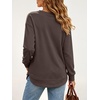 image:imageANRABESS Long Sleeve Shirts for Women Fall V Neck Sweatshirts  Lightweight Fleece Pullover with PocketsCurved Hem TunicLoose Casual Top for Work amp Everyday WearCoffee