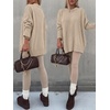 image:imageANRABESS Oversized Sweaters for Women Batwing Fall Outfits  Long Sleeve Crew Neck Pullover Cozy Casual Loose Knit Tops Cute Office Work Travel Vacation Winter Fashion ClothingAlmond
