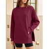 image:imageANRABESS Oversized Sweatshirt for Women Crewneck Fall Outfits  Long Sleeve Side Slit Pullover Tops Comfy Soft Fleece Loose Fit Sweatshirts with Pockets Casual Work Lounge Winter ClothesWine Red