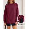 image:imageANRABESS Oversized Sweatshirt for Women Crewneck Fall Outfits  Long Sleeve Side Slit Pullover Tops Comfy Soft Fleece Loose Fit Sweatshirts with Pockets Casual Work Lounge Winter ClothesWine Red