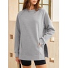 image:imageANRABESS Oversized Sweatshirt for Women Crewneck Fall Outfits  Long Sleeve Side Slit Pullover Tops Comfy Soft Fleece Loose Fit Sweatshirts with Pockets Casual Work Lounge Winter ClothesGrey