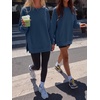 image:imageANRABESS Oversized Sweatshirt for Women Crewneck Fall Outfits  Long Sleeve Side Slit Pullover Tops Comfy Soft Fleece Loose Fit Sweatshirts with Pockets Casual Work Lounge Winter ClothesNavy Blue