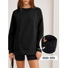 image:imageANRABESS Oversized Sweatshirt for Women Crewneck Fall Outfits  Long Sleeve Side Slit Pullover Tops Comfy Soft Fleece Loose Fit Sweatshirts with Pockets Casual Work Lounge Winter ClothesBlack