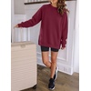 image:imageANRABESS Oversized Sweatshirt for Women Crewneck Fall Outfits  Long Sleeve Side Slit Pullover Tops Comfy Soft Fleece Loose Fit Sweatshirts with Pockets Casual Work Lounge Winter ClothesWine Red